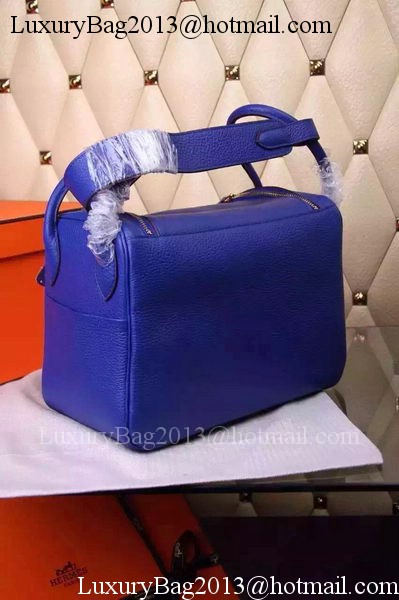 Hermes Lindy 30CM Leather Shoulder Bag H0881 Blue