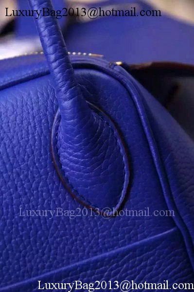 Hermes Lindy 30CM Leather Shoulder Bag H0881 Blue