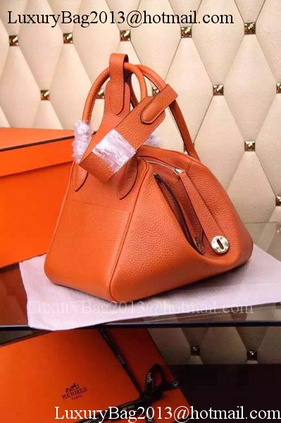 Hermes Lindy 30CM Leather Shoulder Bag H0881 Orange