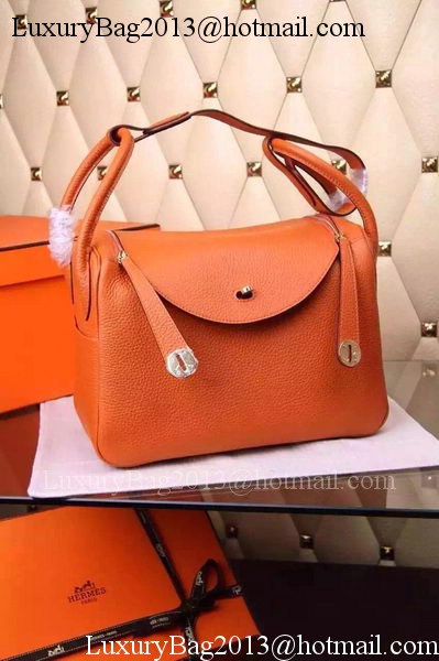 Hermes Lindy 30CM Leather Shoulder Bag H0881 Orange