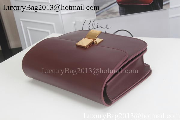 Celine Classic Box Flap Bag Calfskin Leather C3369 Burgundy