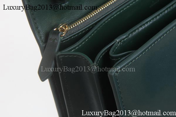 Celine Classic Box Flap Bag Calfskin Leather C3369 Green