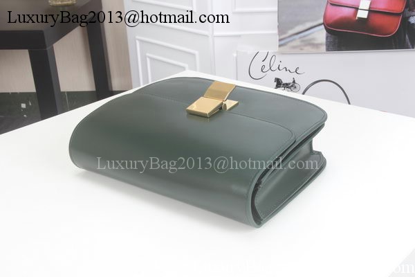 Celine Classic Box Flap Bag Calfskin Leather C3369 Green