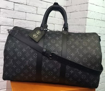 Louis Vuitton Monogram Eclipse Canvas KEEPALL 45 BANDOULIERE N40569