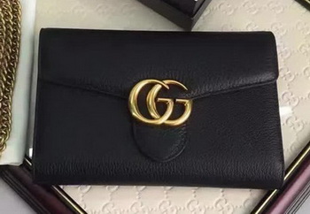 Gucci GG Marmont Leather mini Chain Bag 401232 Black