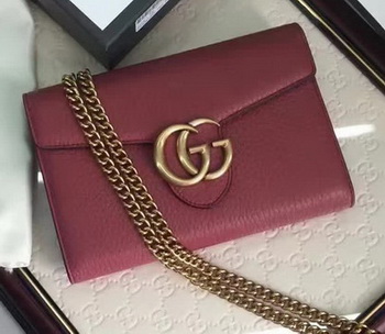 Gucci GG Marmont Leather mini Chain Bag 401232 Wine