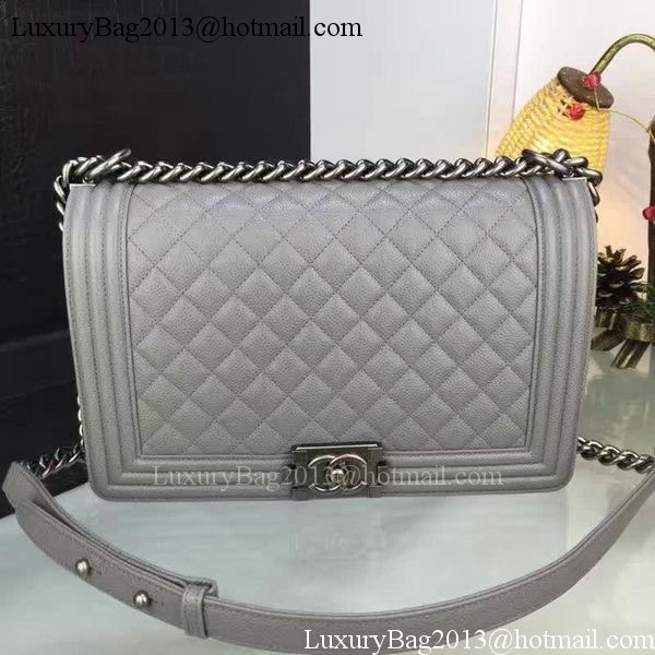 Boy Chanel Flap Bags Original Grey Cannage Pattern A67088 Silver