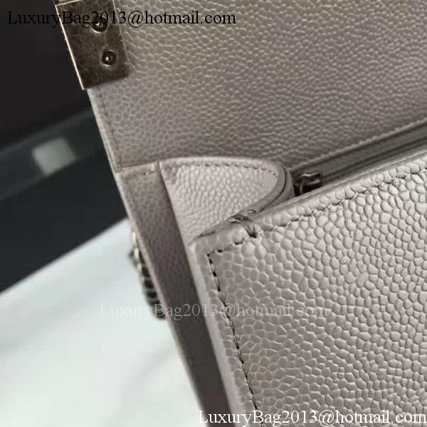 Boy Chanel Flap Bags Original Grey Cannage Pattern A67088 Silver