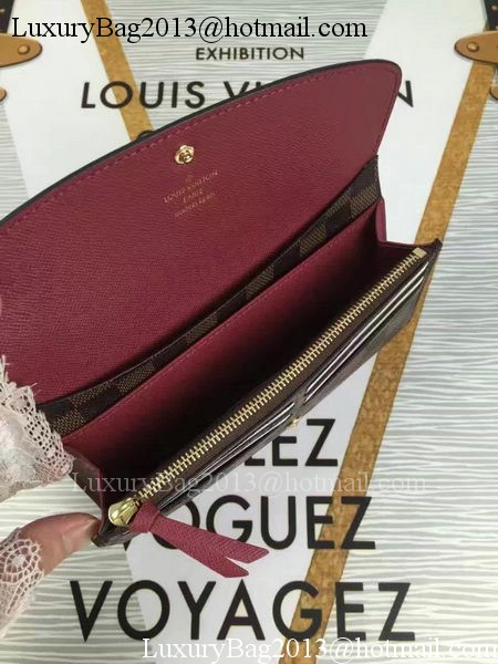 Louis Vuitton Damier Ebene Canvas Emilie Wallet N60696