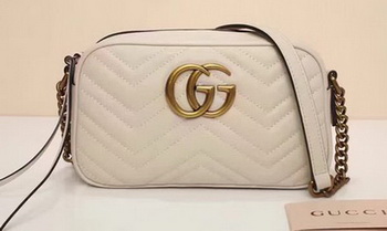 Gucci GG Marmont Matelasse Shoulder Bag 447632 OffWhite