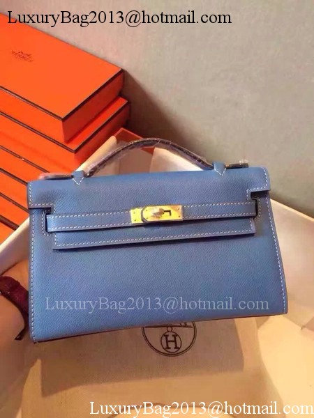 Hermes Kelly 22cm Tote Bag Original Leather KL22 Blue