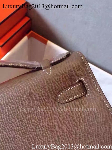 Hermes Kelly 22cm Tote Bag Original Leather KL22 Grey