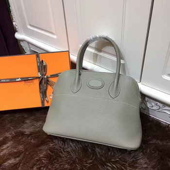 Hermes Bolide 31CM Calfskin Leather Tote Bag B3302 Grey