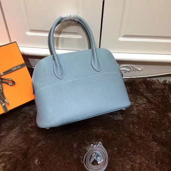 Hermes Bolide 31CM Calfskin Leather Tote Bag B3302 Light Blue