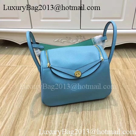 Hermes Lindy 30CM Original Leather Shoulder Bag LD30 Blue&Green