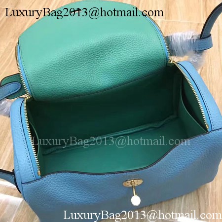 Hermes Lindy 30CM Original Leather Shoulder Bag LD30 Blue&Green