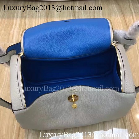 Hermes Lindy 30CM Original Leather Shoulder Bag LD30 Grey&Blue