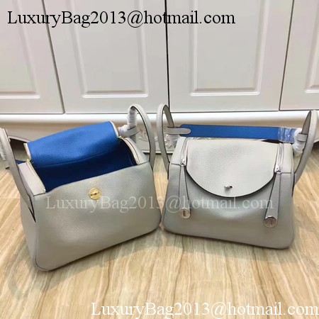 Hermes Lindy 30CM Original Leather Shoulder Bag LD30 Grey&Blue