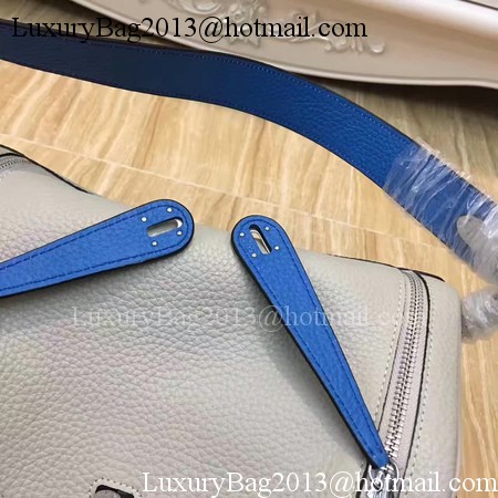 Hermes Lindy 30CM Original Leather Shoulder Bag LD30 Grey&Blue