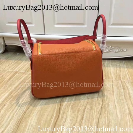 Hermes Lindy 30CM Original Leather Shoulder Bag LD30 Orange&Red