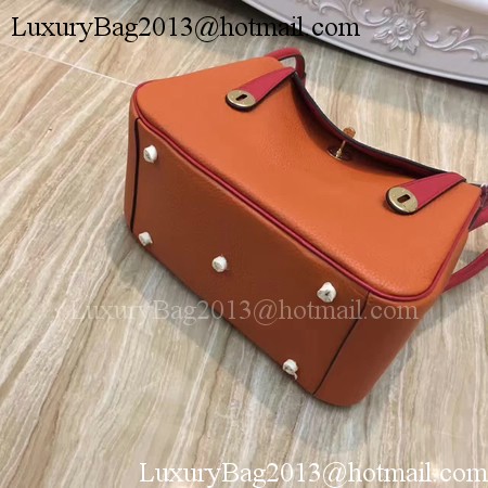 Hermes Lindy 30CM Original Leather Shoulder Bag LD30 Orange&Red