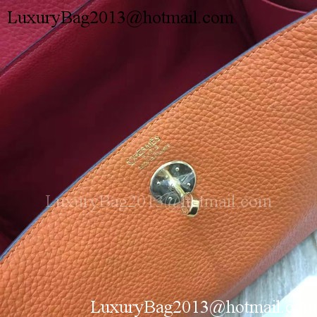 Hermes Lindy 30CM Original Leather Shoulder Bag LD30 Orange&Red