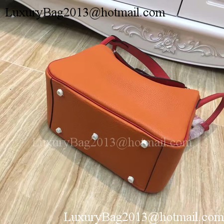 Hermes Lindy 30CM Original Leather Shoulder Bag LD30 Orange&Red