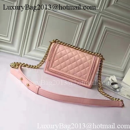 Boy Chanel Flap Shoulder Bag Sheepskin Leather A67085E Pink