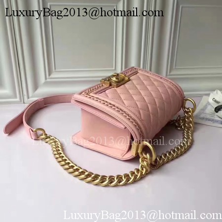 Boy Chanel Flap Shoulder Bag Sheepskin Leather A67085E Pink