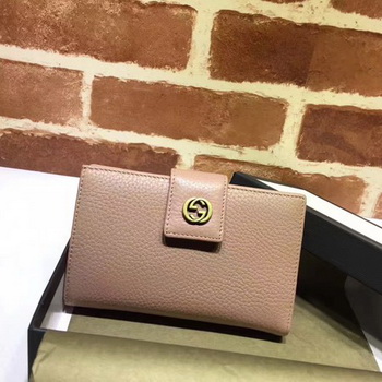 Gucci Calfskin Leagther Wallet 337023 Apricot