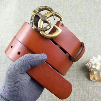 Gucci 34mm Leather Belt GG2369 Orange