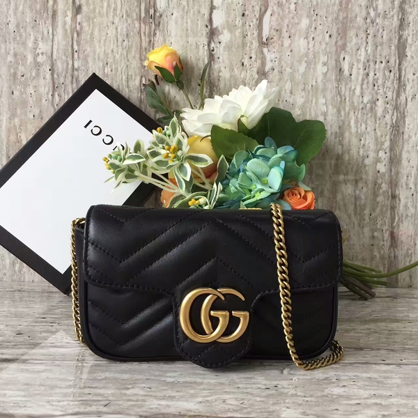 Gucci GG Marmont Velvet Nano Shoulder Bag 476433A Black