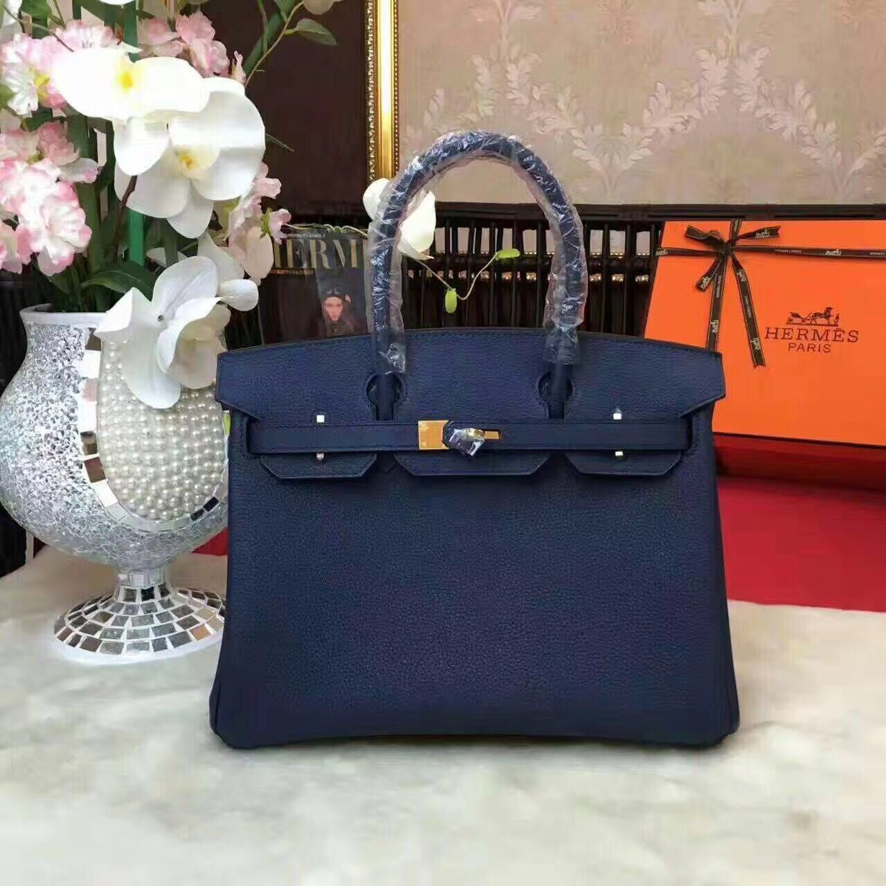 Hermes Birkin Bag Original Leather 17825 Blue