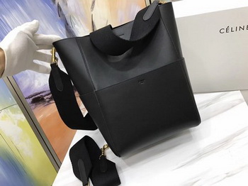 CELINE Sangle Seau Bag in Smooth Leather C3371 Black