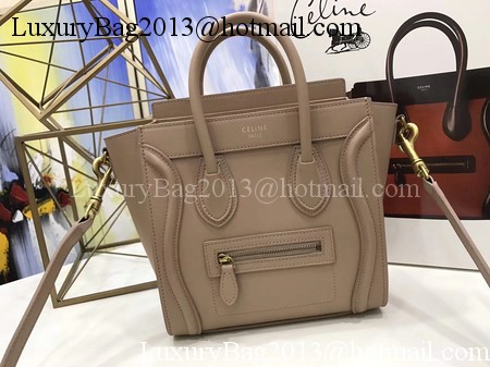 Celine Luggage Nano Tote Bag Original Leather CC3560 Apricot