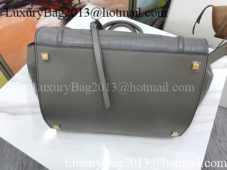 Celine Luggage Phantom Tote Bag Croco Leather CT3372 Grey