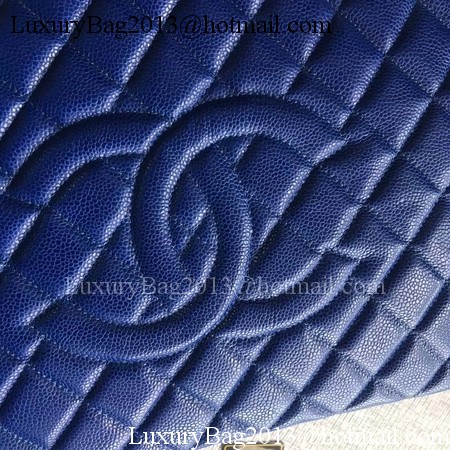 Chanel LE Boy Grand Shopping Tote Bag GST Blue Cannage Pattern A50995 Gold