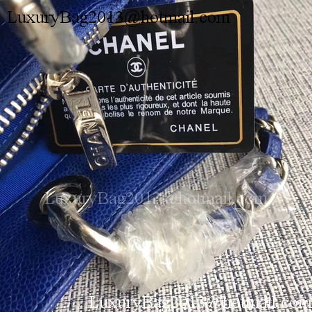 Chanel LE Boy Grand Shopping Tote Bag GST Blue Cannage Pattern A50995 Silver