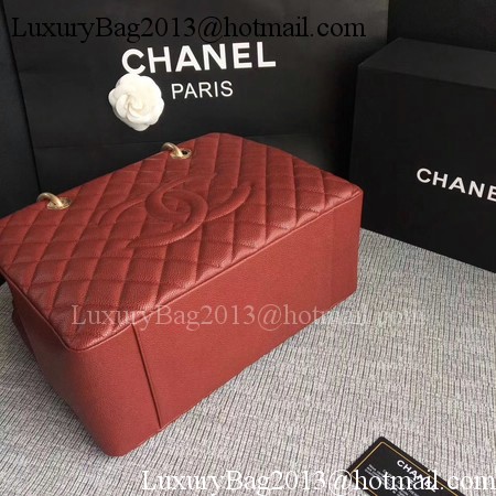 Chanel LE Boy Grand Shopping Tote Bag GST Wine Cannage Pattern A50995 Gold