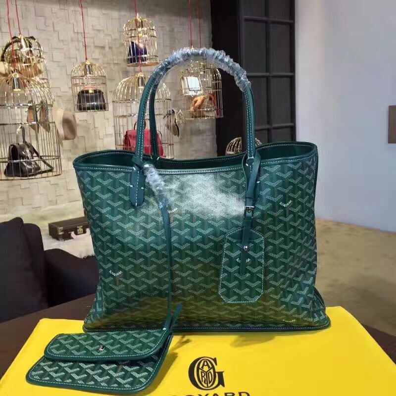 Goyard Y Doodling Calfskin Leather Tote Bag 7901 Green