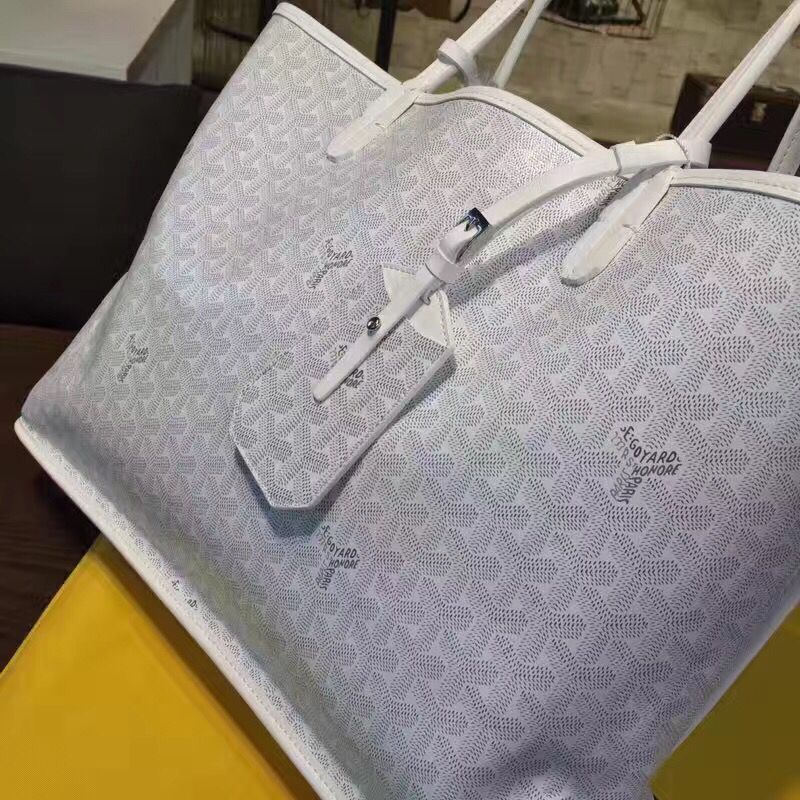 Goyard Y Doodling Calfskin Leather Tote Bag 7901 Offwhite