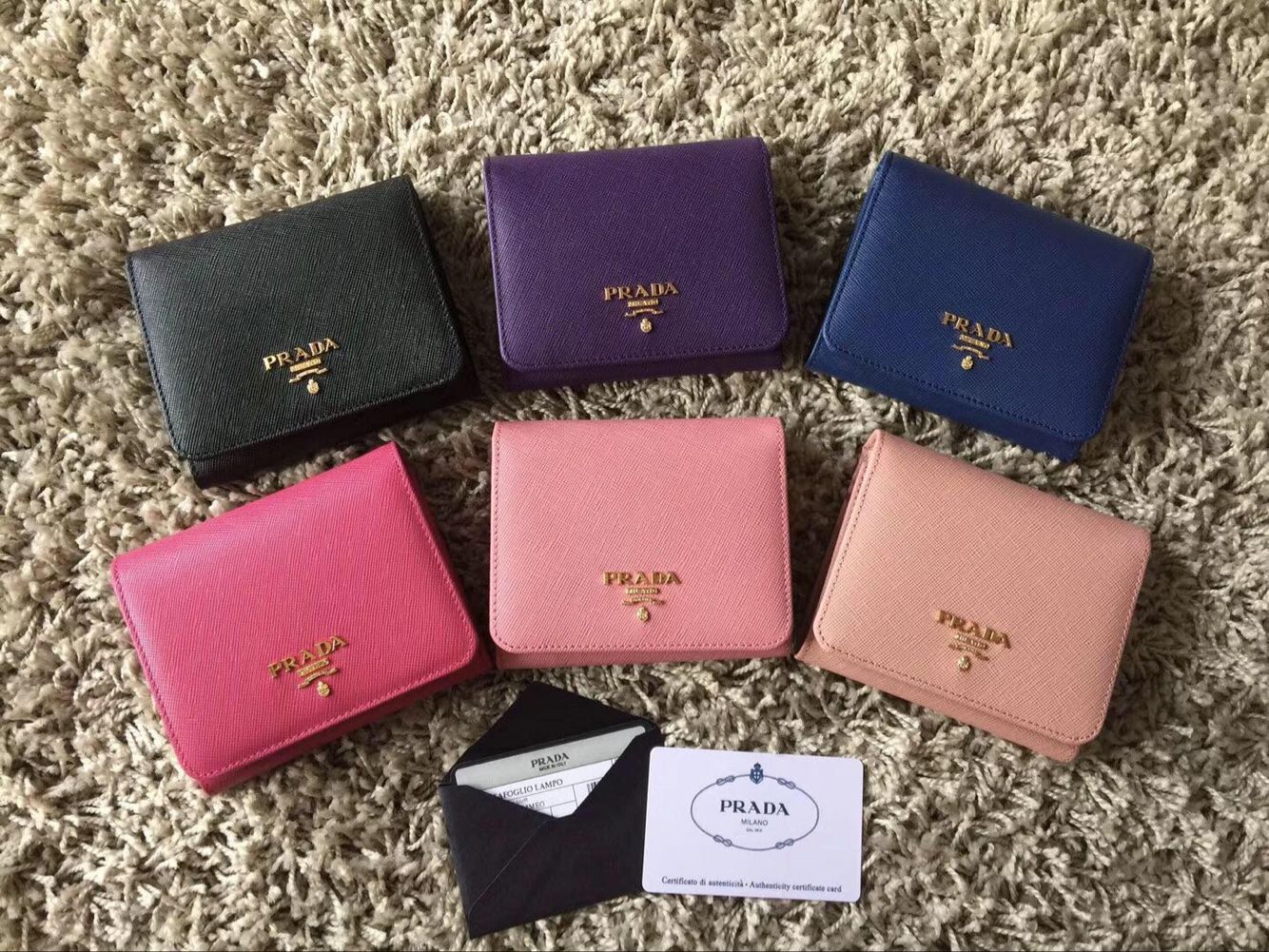 Prada Saffiano Leather Tri-Fold Wallet 1MH524