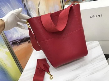 CELINE Sangle Seau Bag in Calfskin Leather C3369 Red