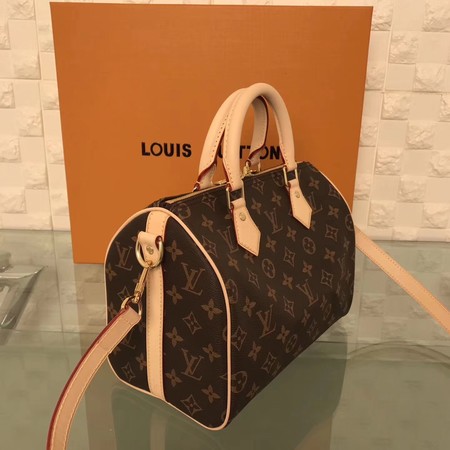 Louis Vuitton Monogram Canvas Speedy 25 with Shoulder Strap M40390