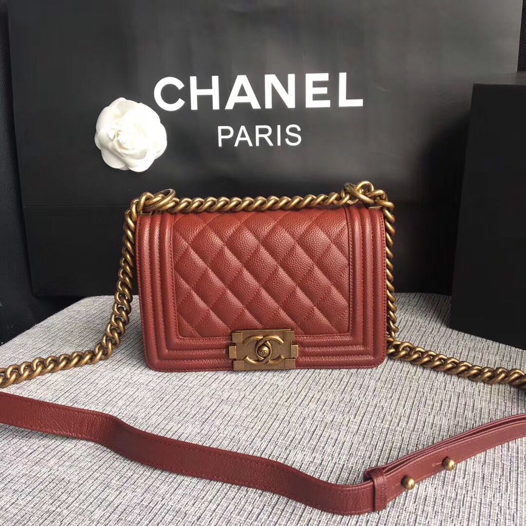 Boy Chanel Flap Bag Original Leather A67086 Red