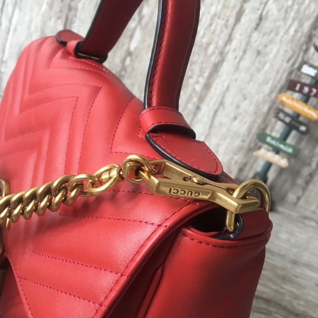 Gucci GG Marmont Small Top Handle Bag 498110 Red