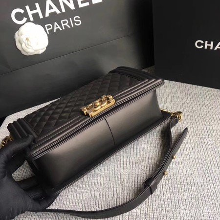 Boy Chanel Flap Bags Original Sheepskin Leather A67088 Black