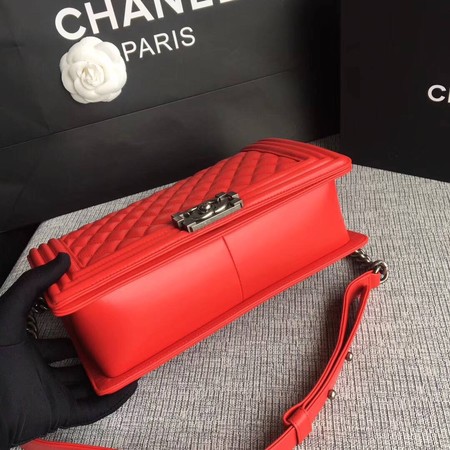 Boy Chanel Flap Bags Original Sheepskin Leather A67088 Red