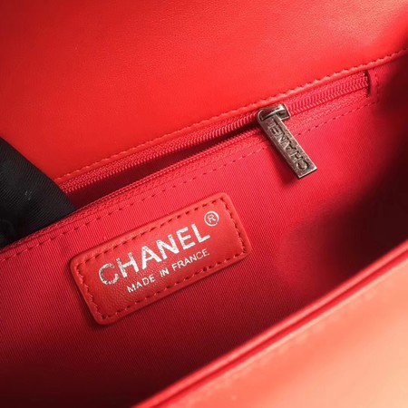 Boy Chanel Flap Bags Original Sheepskin Leather A67088 Red