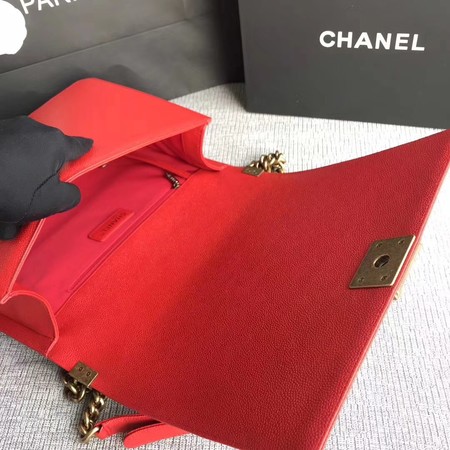 Boy Chanel Flap Shoulder Bag Red Original Cannage Pattern A67087 Gold